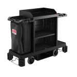 Suncast Commercial Premium Housekeeping Cart, Black